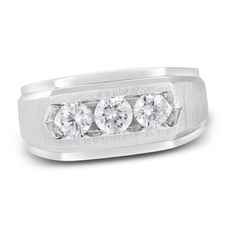 Main Image 1 of Men's Diamond Ring 1 ct tw Round-cut 10K White Gold