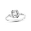 Diamond Ring 5/8 ct tw Emerald, Baguette & Round-cut 14K White Gold