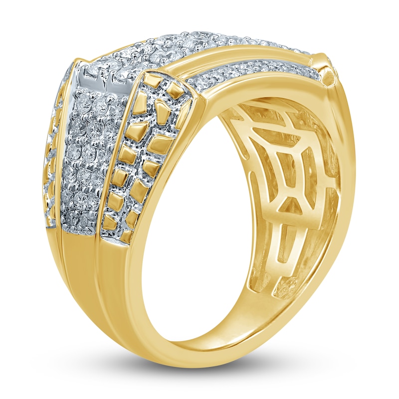 Men's Diamond Ring 1-1/2 ct tw Round-cut 10K Yellow Gold