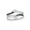 Black & White Diamond Enhancer Ring 1/3 ct tw Round-cut 10K White Gold