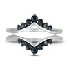 Black Diamond Enhancer Ring 1/2 ct tw Round-cut 10K White Gold
