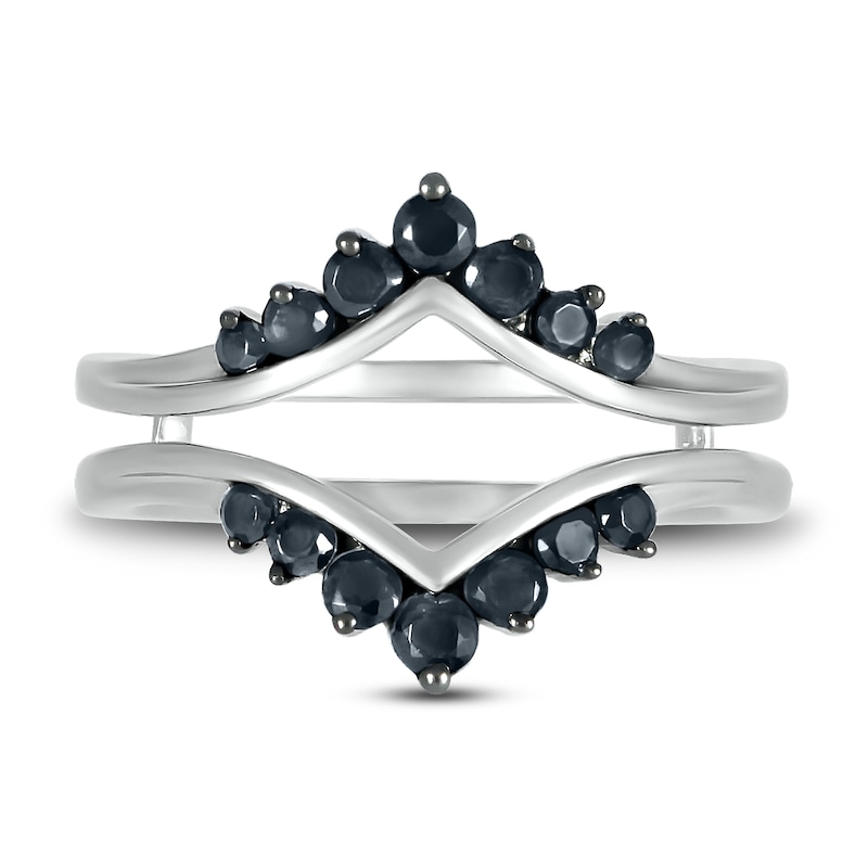 Black Diamond Enhancer Ring 1/2 ct tw Round-cut 10K White Gold