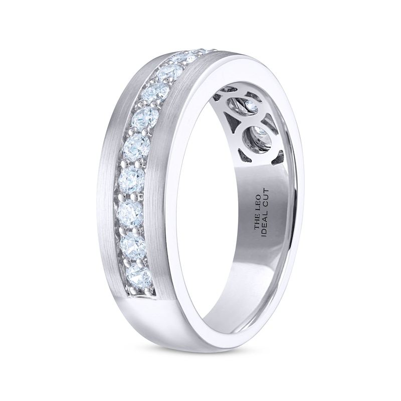 Main Image 2 of Men's THE LEO Ideal Cut Diamond Wedding Band 3/4 ct tw 14K White Gold