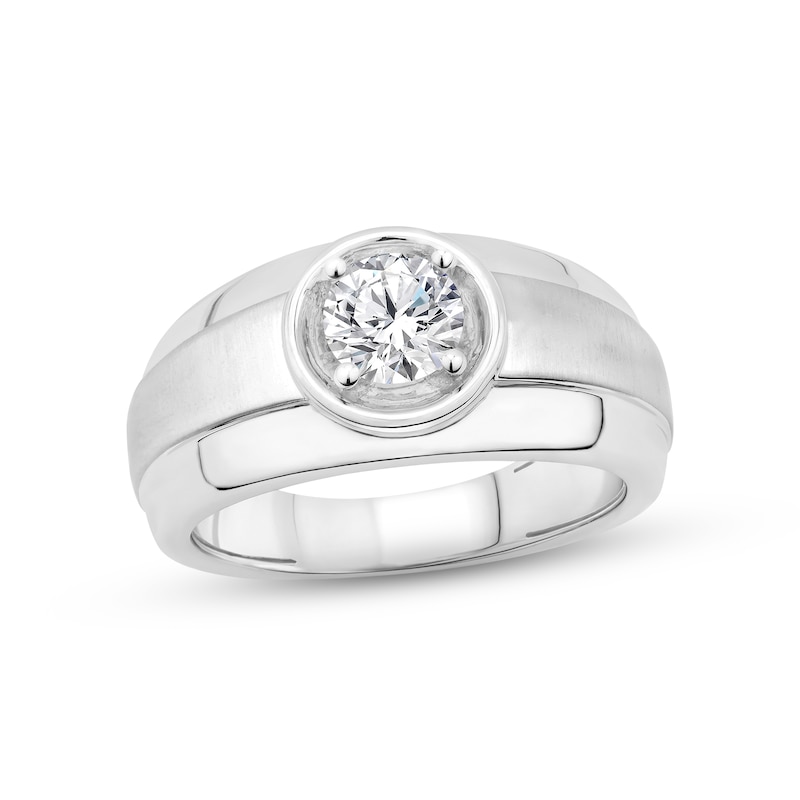 Men's Diamond Ring 1 ct tw Round-cut 14K White Gold