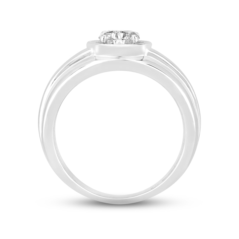 Men's Diamond Ring 1 ct tw Round-cut 14K White Gold