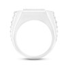 Men's Diamond Square Ring 2 ct tw Round-cut 10K White Gold