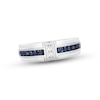 Thumbnail Image 1 of Now + Forever Men's Diamond & Sapphire Wedding Band 1/5 ct tw Square-cut 10K White Gold
