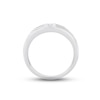 Thumbnail Image 3 of Now + Forever Men's Diamond & Sapphire Wedding Band 1/5 ct tw Square-cut 10K White Gold