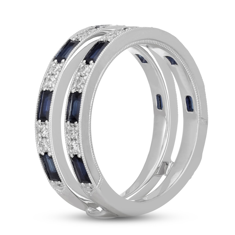 Main Image 2 of Neil Lane Diamond & Blue Sapphire Enhancer Ring 1/4 ct tw Round-cut 14K White Gold