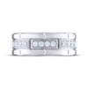 Thumbnail Image 2 of Men's THE LEO Diamond Wedding Band 1/2 ct tw Round-cut 14K White Gold