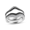 Black & White Diamond Enhancer Ring 3/4 ct tw Round-cut 14K White Gold