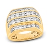 Thumbnail Image 0 of Men's Diamond Four-Row Ring 3 ct tw Round-cut 10K Yellow Gold