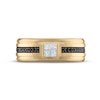 Thumbnail Image 3 of Now + Forever Men's White & Black Diamond Wedding Band 1/3 ct tw Square & Round-cut 10K Yellow Gold