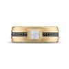 Thumbnail Image 2 of Men's White & Black Diamond Wedding Band 1/3 ct tw Square & Round-cut 10K Yellow Gold