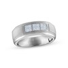 Thumbnail Image 0 of Men's Diamond Wedding Band 1/2 ct tw Square-cut 10K White Gold