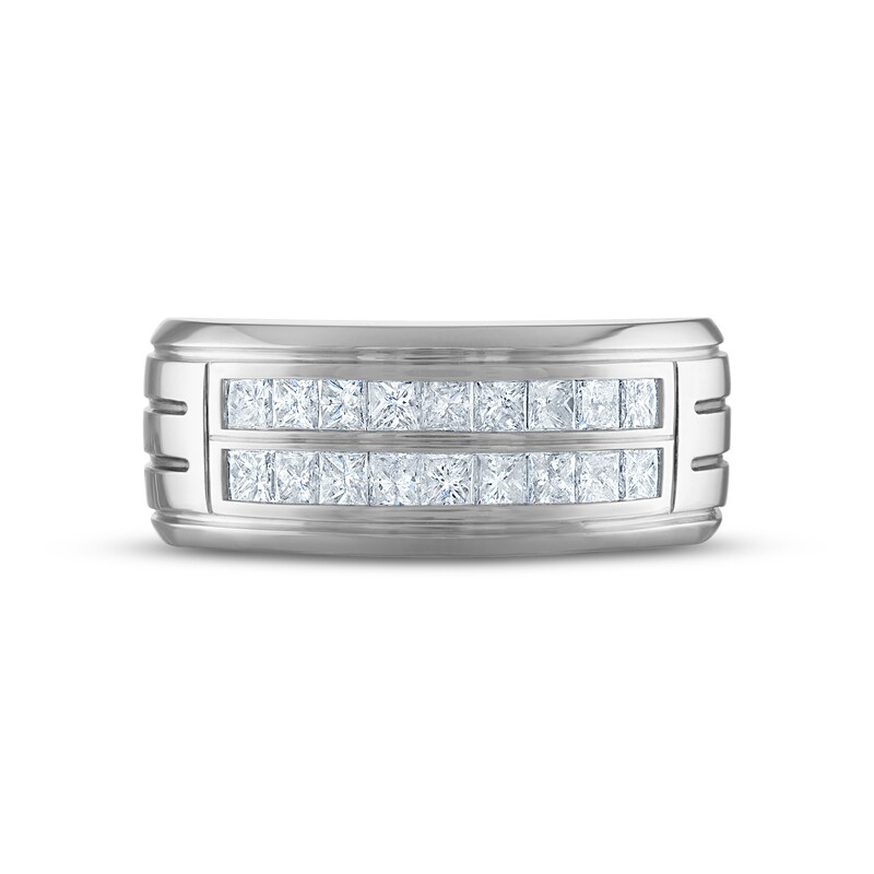 Men's Diamond Wedding Band 1 ct tw Square-cut 10K White Gold