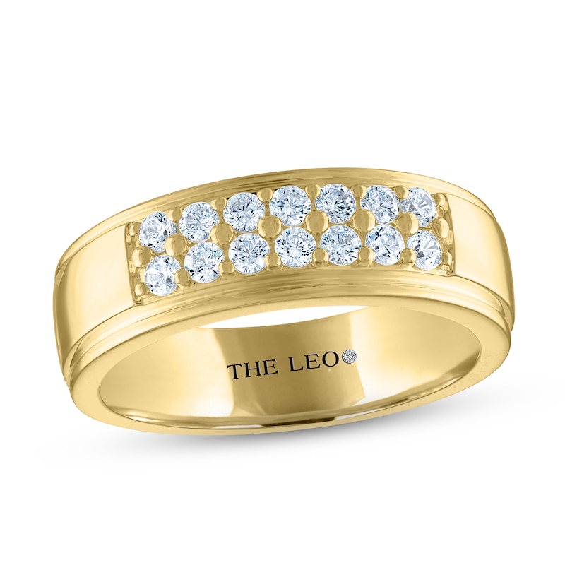 Men's THE LEO Diamond Wedding Band 1/2 ct tw Round-cut 14K Yellow Gold