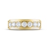 Thumbnail Image 3 of Men's THE LEO Diamond Wedding Band 1-1/2 ct tw Round-cut 14K Yellow Gold