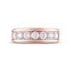Thumbnail Image 3 of Men's THE LEO Diamond Wedding Band 1-1/2 ct tw Round-cut 14K Rose Gold