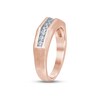 Thumbnail Image 2 of Now + Forever Men's Diamond Wedding Band 1/2 ct tw Round-cut 10K Rose Gold