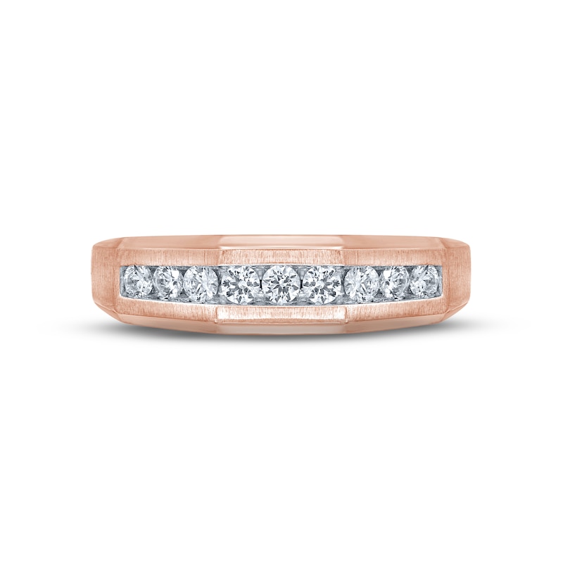 Men's Diamond Wedding Band 1/2 ct tw Round-cut 10K Rose Gold