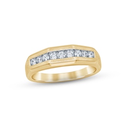 Now + Forever Men's Diamond Wedding Band 1/2 ct tw Round-cut 10K Yellow Gold