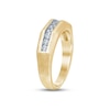 Thumbnail Image 2 of Now + Forever Men's Diamond Wedding Band 1/2 ct tw Round-cut 10K Yellow Gold