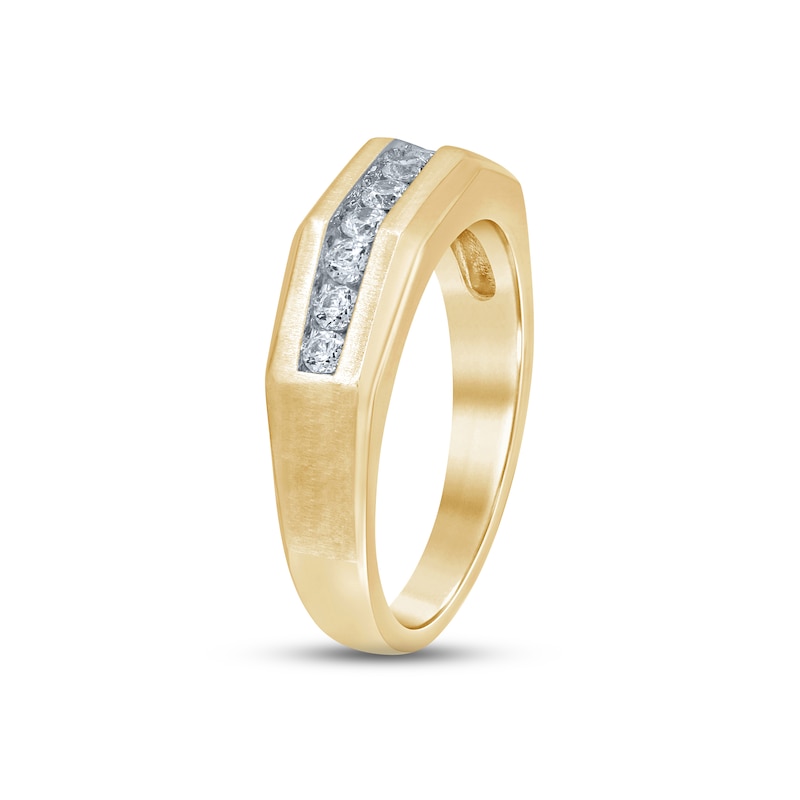 Main Image 2 of Now + Forever Men's Diamond Wedding Band 1/2 ct tw Round-cut 10K Yellow Gold