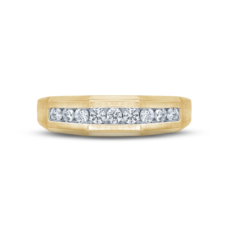 Main Image 3 of Now + Forever Men's Diamond Wedding Band 1/2 ct tw Round-cut 10K Yellow Gold