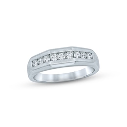 Now + Forever Men's Diamond Wedding Band 1/2 ct tw Round-cut 10K White Gold