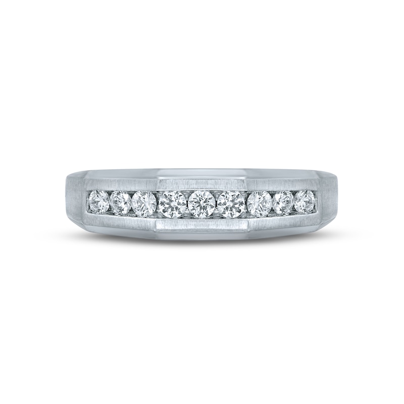 Main Image 3 of Now + Forever Men's Diamond Wedding Band 1/2 ct tw Round-cut 10K White Gold