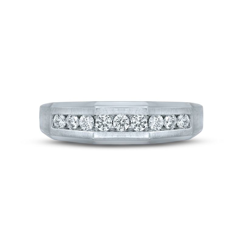 Men's Diamond Wedding Band 1/2 ct tw Round-cut 10K White Gold