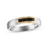 Thumbnail Image 0 of Men's Black Diamond Wedding Band 1/3 ct tw Square-cut 10K Two-Tone Gold