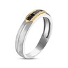 Thumbnail Image 1 of Men's Black Diamond Wedding Band 1/3 ct tw Square-cut 10K Two-Tone Gold