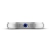 Thumbnail Image 2 of Men's Blue Sapphire Wedding Band 10K White Gold