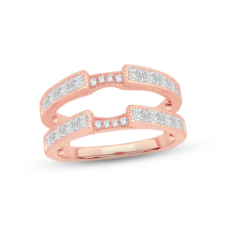 Main Image 1 of Now + Forever Diamond Enhancer Ring 1 ct tw Princess, Round & Baguette-cut 14K Rose Gold