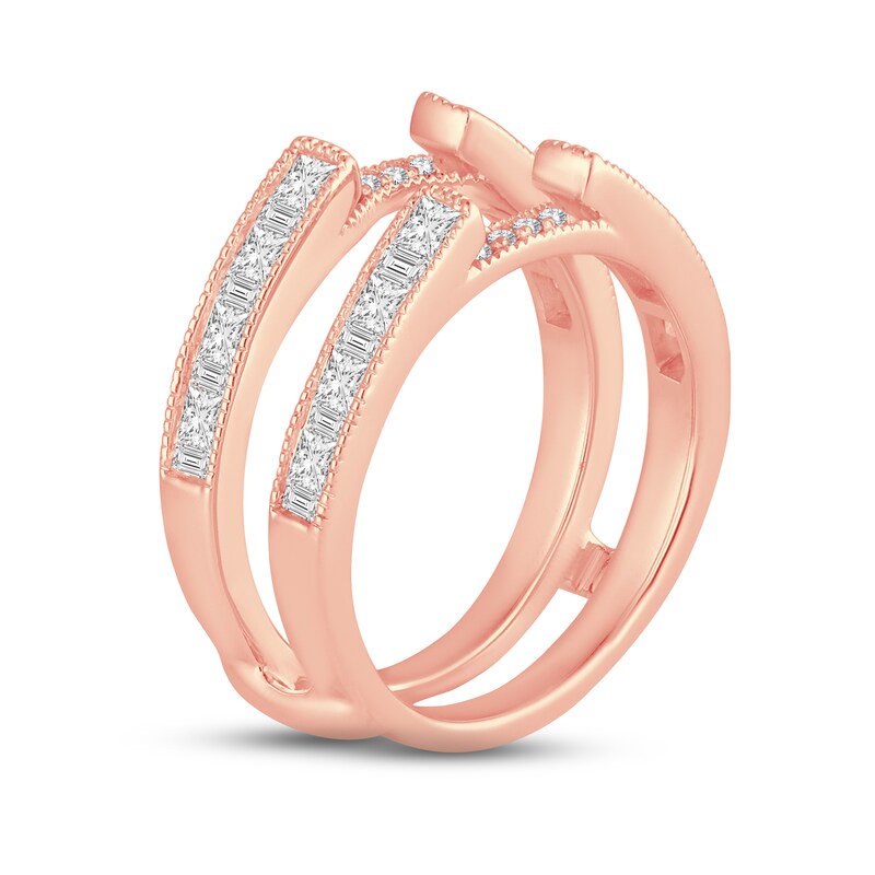 Main Image 2 of Now + Forever Diamond Enhancer Ring 1 ct tw Princess, Round & Baguette-cut 14K Rose Gold
