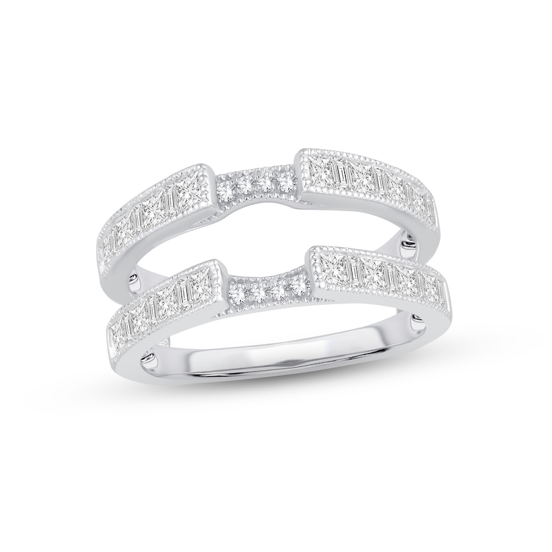 Main Image 1 of Now + Forever Diamond Enhancer Ring 1 ct tw Princess, Round & Baguette-cut 14K White Gold