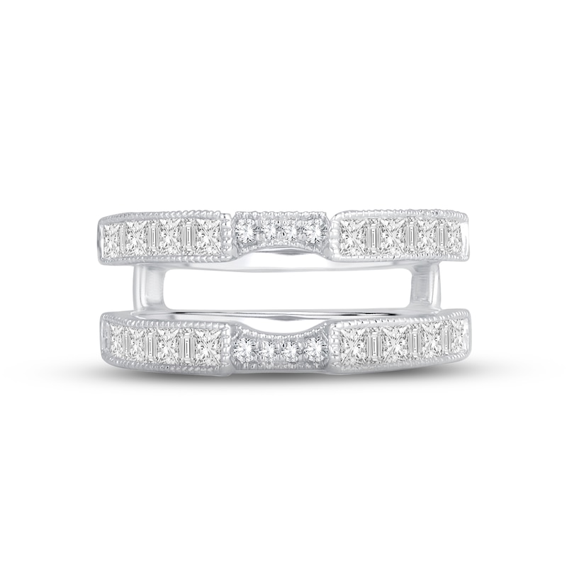 Diamond Enhancer Ring 1 ct tw Princess, Round & Baguette-cut 14K White Gold