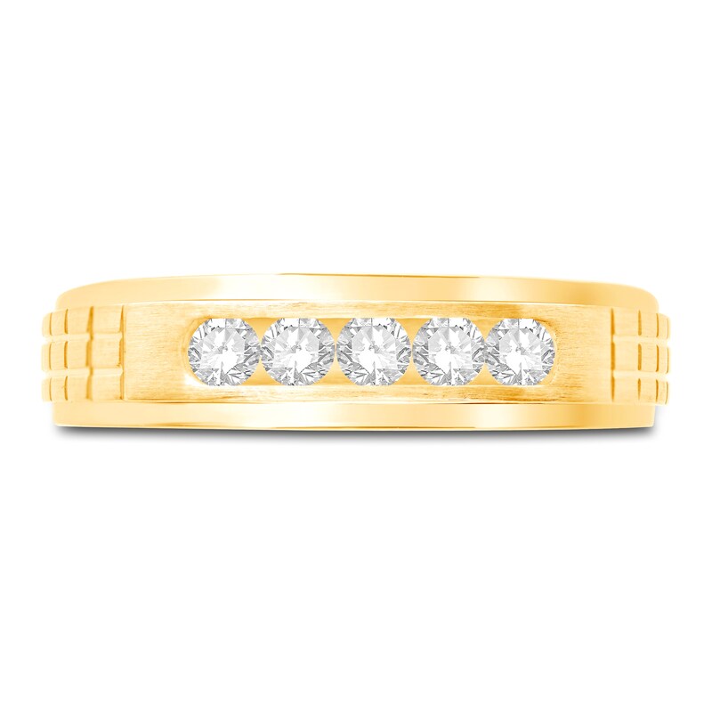 Men's Diamond Wedding Band 3/8 ct tw Round-cut 10K Yellow Gold