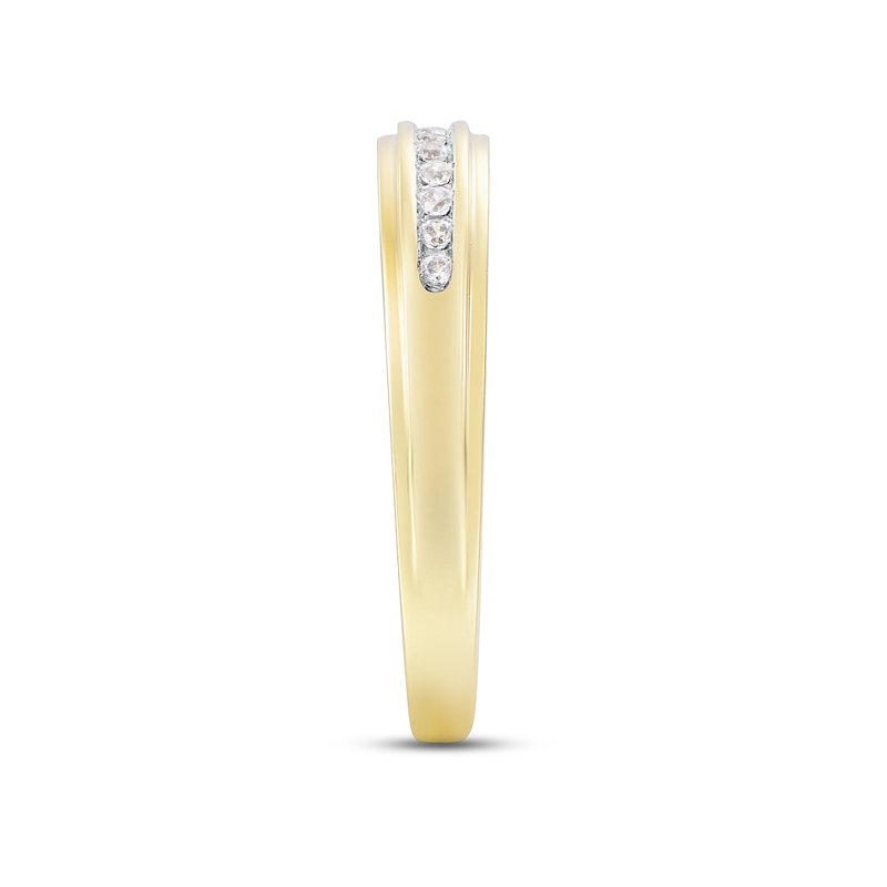 Main Image 2 of Now + Forever Men's Diamond Wedding Band 1/8 ct tw Round-cut 10K Yellow Gold
