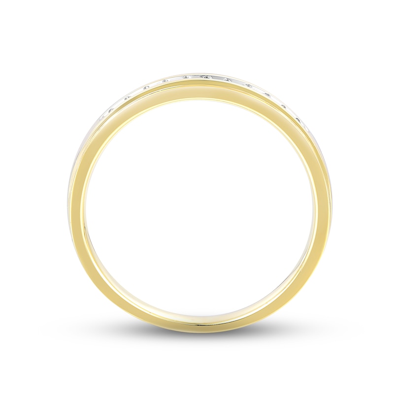 Main Image 3 of Now + Forever Men's Diamond Wedding Band 1/8 ct tw Round-cut 10K Yellow Gold