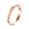 Thumbnail Image 1 of Men's Diamond Wedding Band 1/8 ct tw Baguette & Round-cut 10K Rose Gold