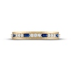 Thumbnail Image 3 of Now + Forever Men's Blue Sapphire & Diamond Wedding Band 1/5 ct tw Round-cut 10K Yellow Gold