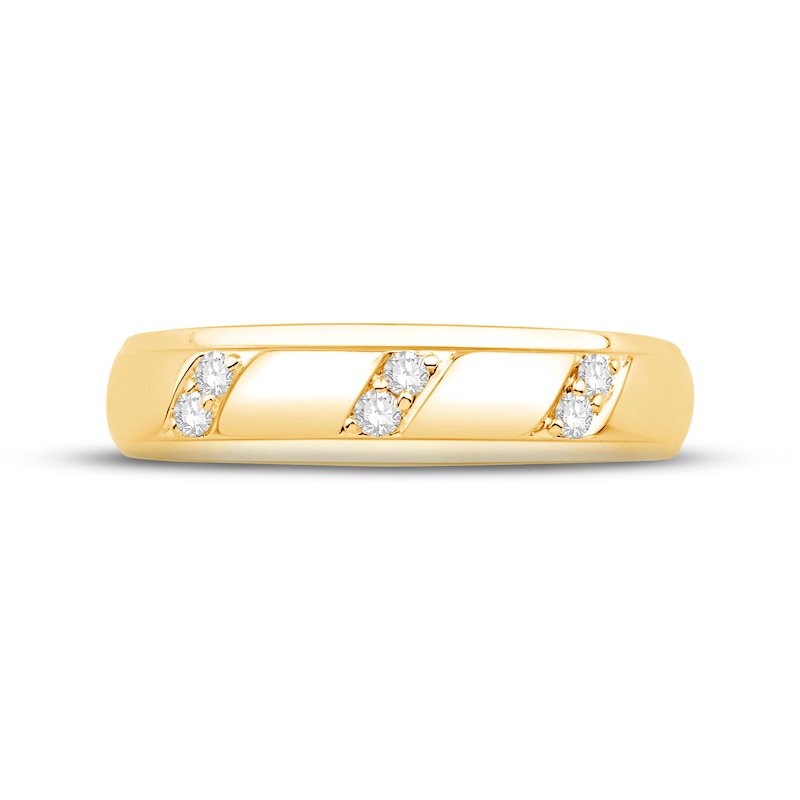 Main Image 3 of Now + Forever Men's Diamond Wedding Band 1/10 ct tw Round-cut 10K Yellow Gold