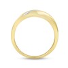 Thumbnail Image 1 of Men's Diamond Wedding Band Round-cut 10K Yellow Gold