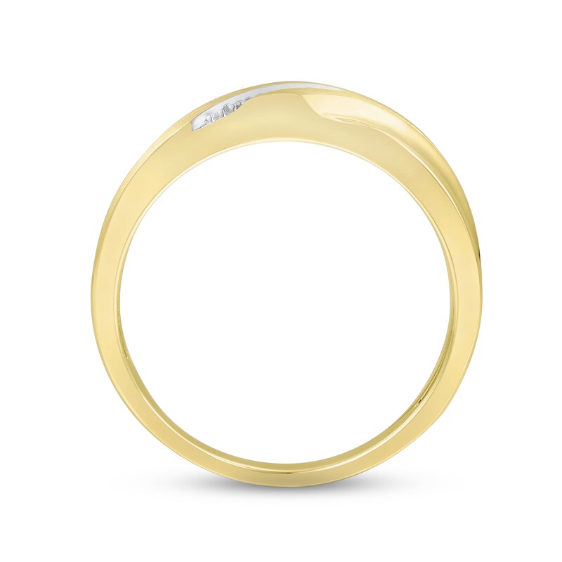 Men's Diamond Wedding Band Round-cut 10K Yellow Gold