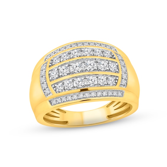 Men's Diamond Ring 1 ct tw Round-cut 10K Yellow Gold