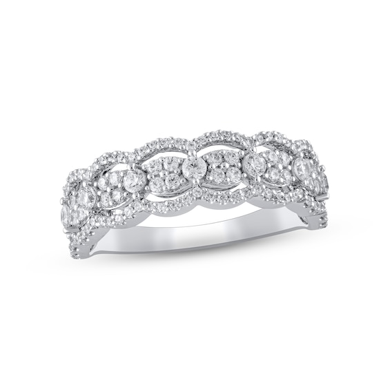 Diamond Ring 3/4 ct tw Round-cut 10K White Gold