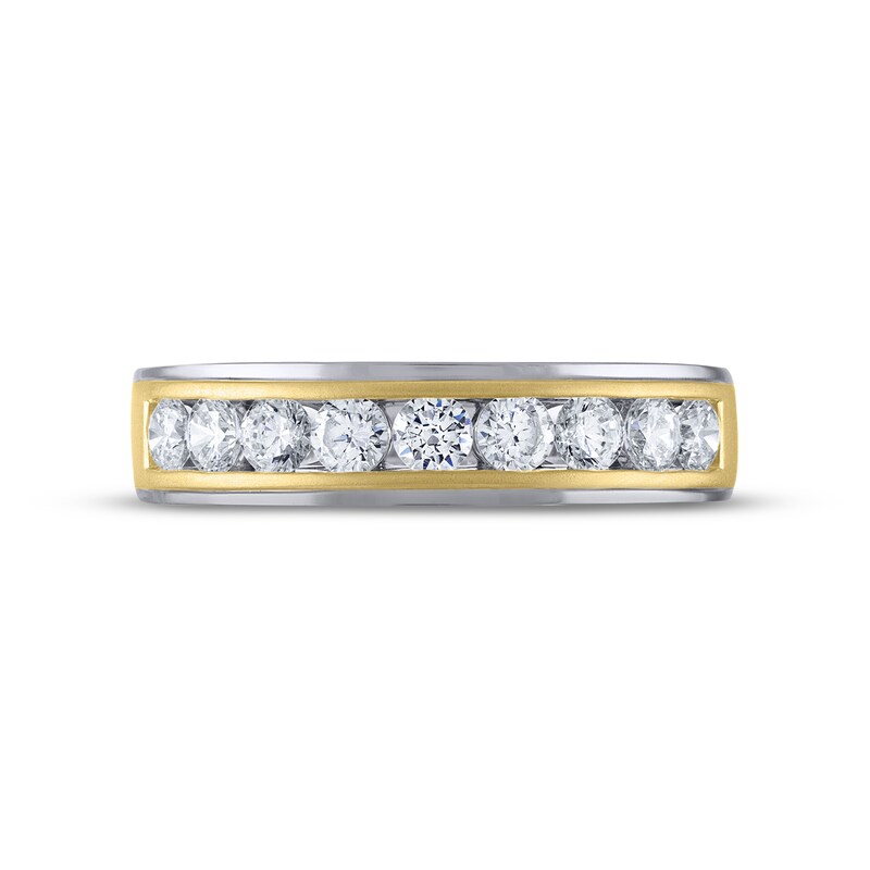 Men's THE LEO Diamond Wedding Band 1 ct tw Round-cut 14K Two-Tone Gold